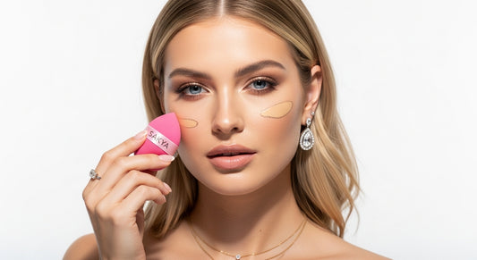 Esponja de maquillaje Sakya Beauty Blender, esponja de mezcla de belleza natural para base y limpieza, cobertura media a completa